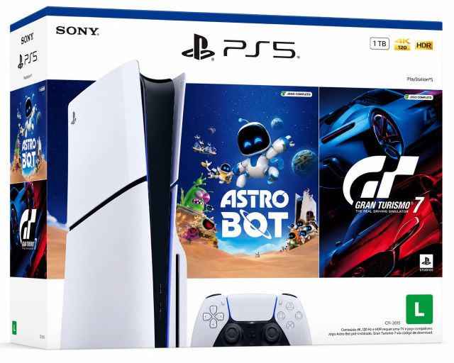 Console Playstation 5 Slim 1TB (Mídia Fisica) (Astro Bot e Gran Turismo) - (PS5)